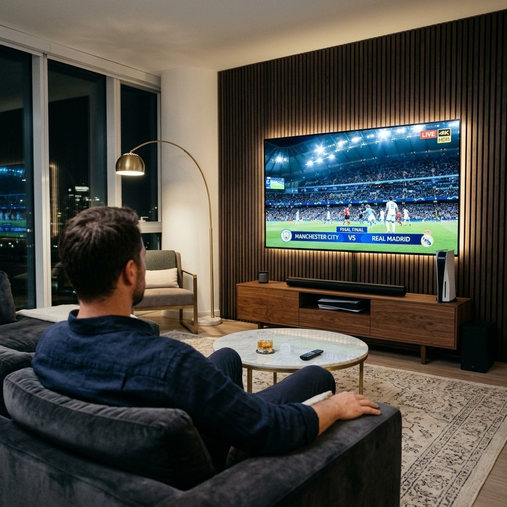 Sofaiptv ultra-fast zapping interface on 4K living room television